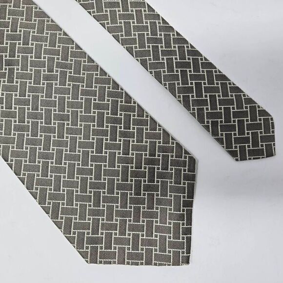 POLO RALPH LAUREN VINTAGE HAND MADE SILK TIE TAN SATIN WEAVE TEXTURE 4" X 55" - Picture 1 of 2